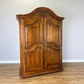 Wardrobe Vintage French Style Oak Two Door Bedroom Storage Armoire LOT 6489
