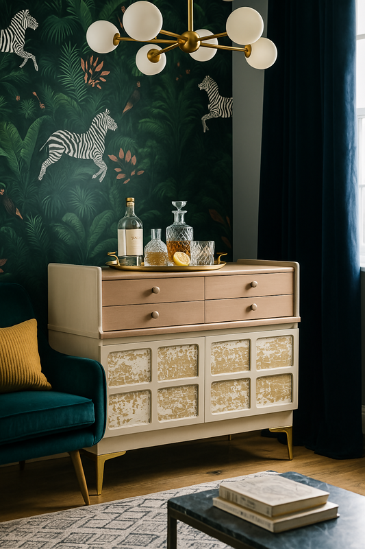 Nathan Squares Glamorous Gold Drinks Cabinet