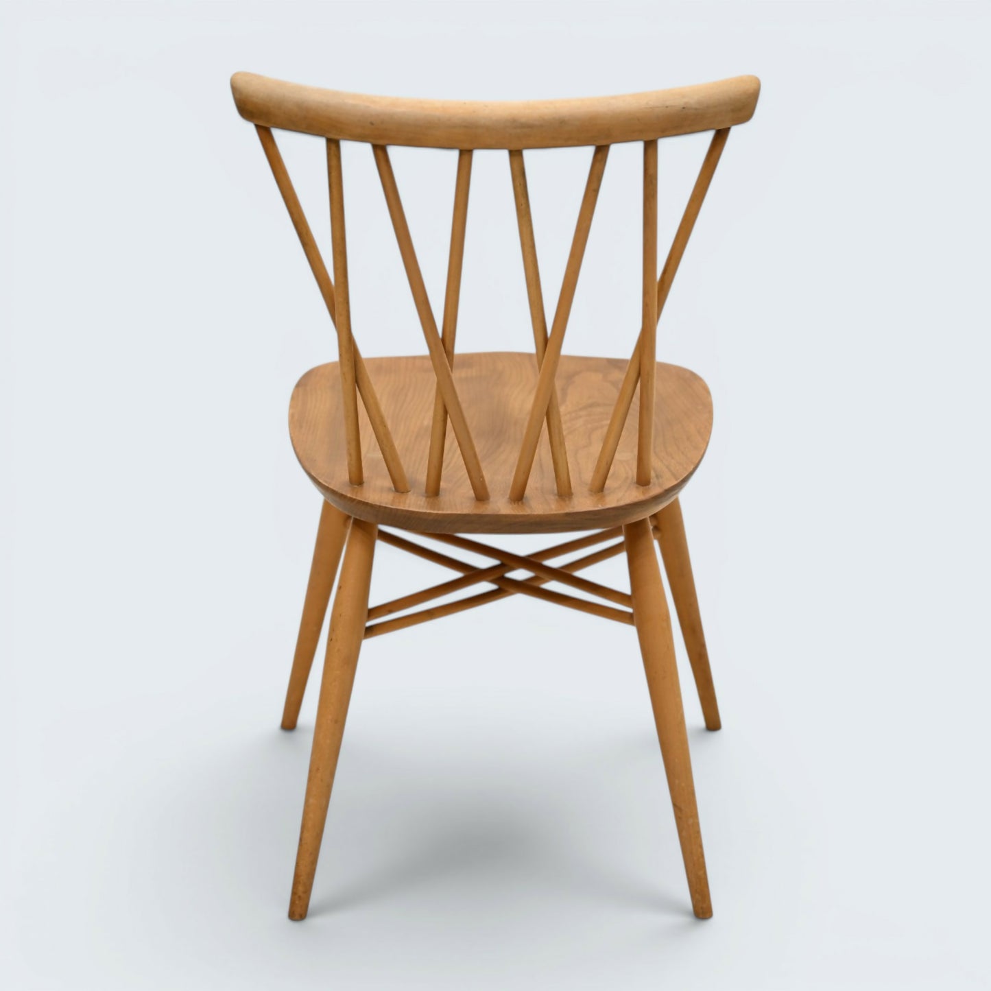 Set of 6 Vintage Ercol Candlestick Dining Chairs Blonde Elm Mid Century Retro