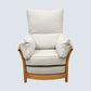 Ercol Piccola Easy Chair Light Grey Upholstery Light Finish FREE UK Delivery*