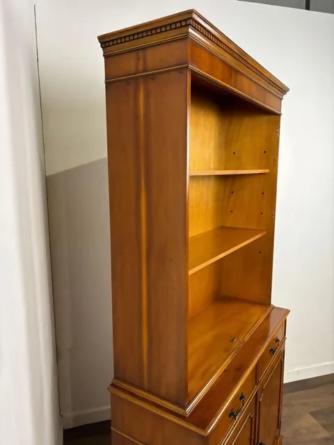 Reproduction Yew Wood Bookcase