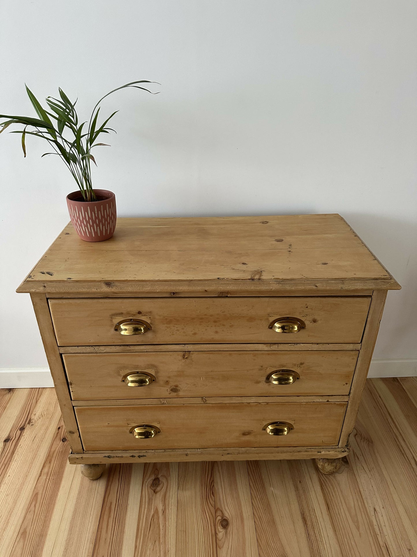 Antique Victorian Pine Chest of Drawers Rustic Stripped Pine