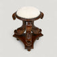 Chinese Dressing Stool Fish Carvings Studded Upholstered Seat FREE UK Delivery. SBR10753/2307E
