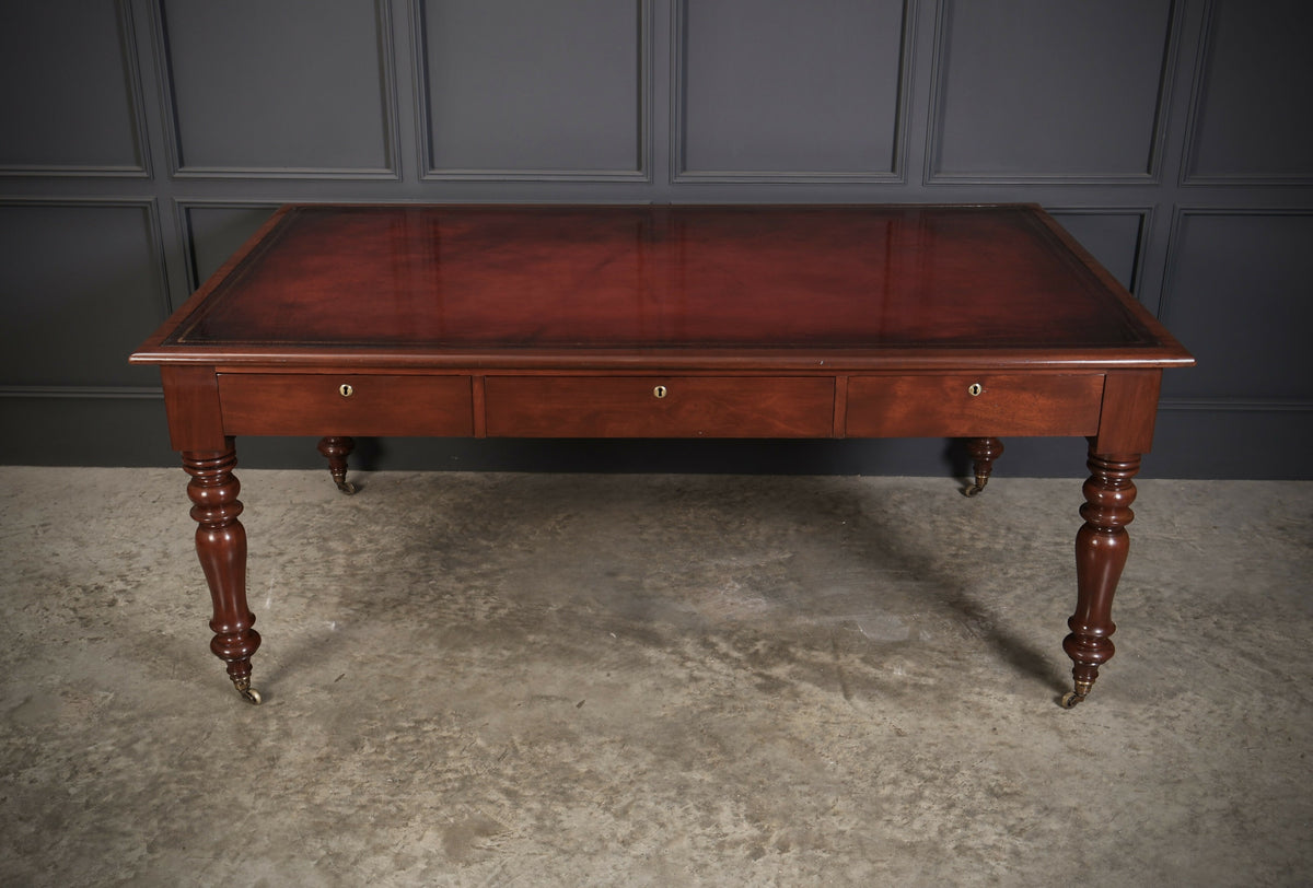 Early Victorian Mahogany Partners Writing Table