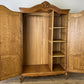 Wardrobe Vintage French Louis XVI Style Oak Two Door Carved Armoire LOT 6493