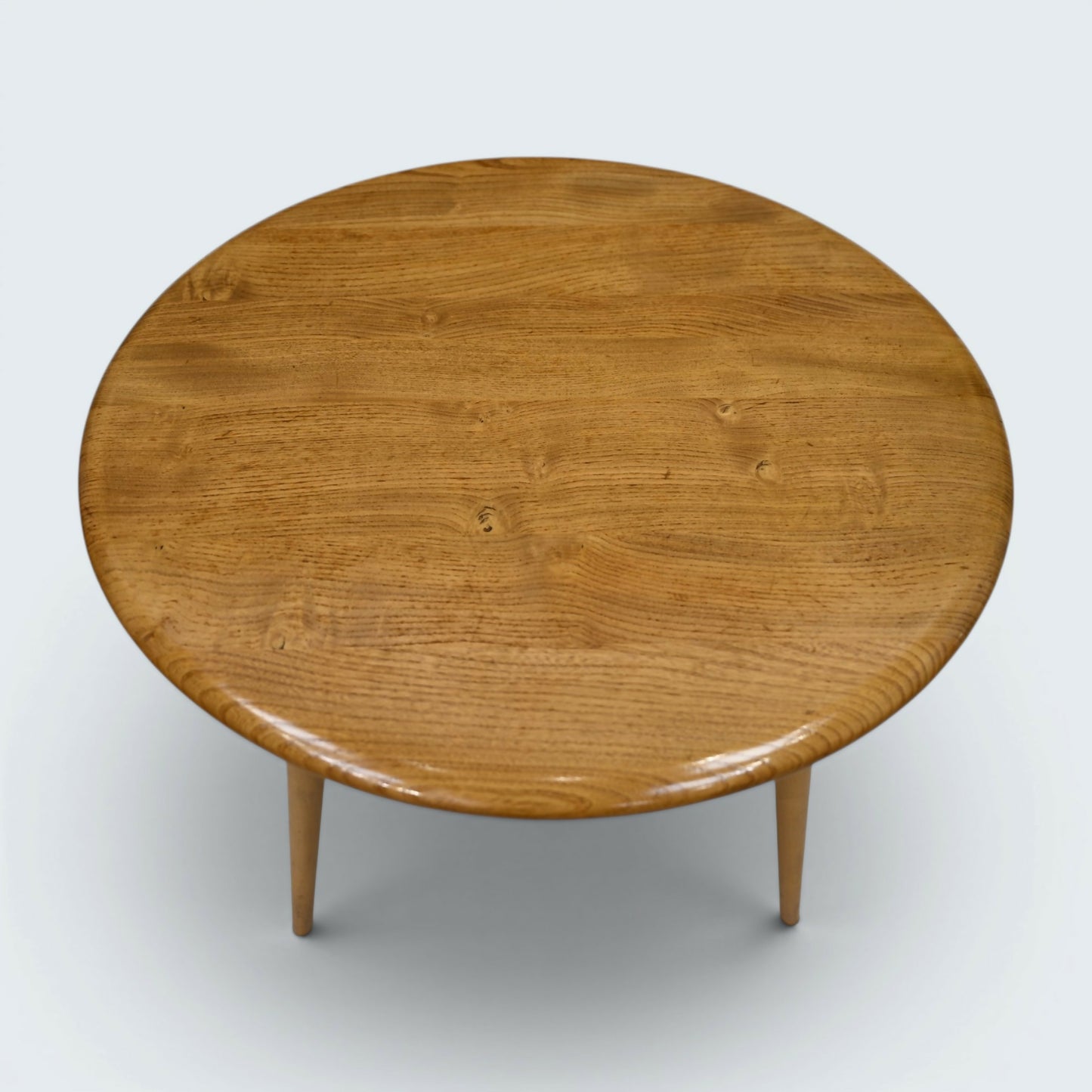 Ercol Large Round Coffee Table 1970s Retro Light Finish 74.5cm FREE UK Delivery