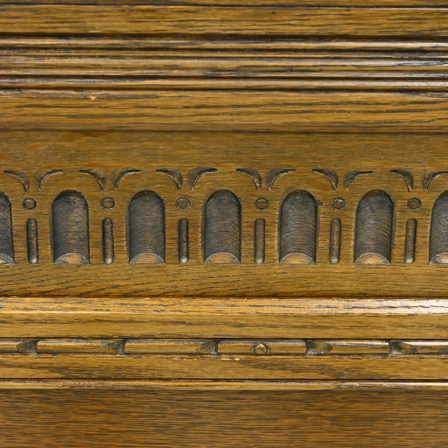 Old Charm Double Headboard Vintage Oak Gothic Carvings FREE UK Delivery*