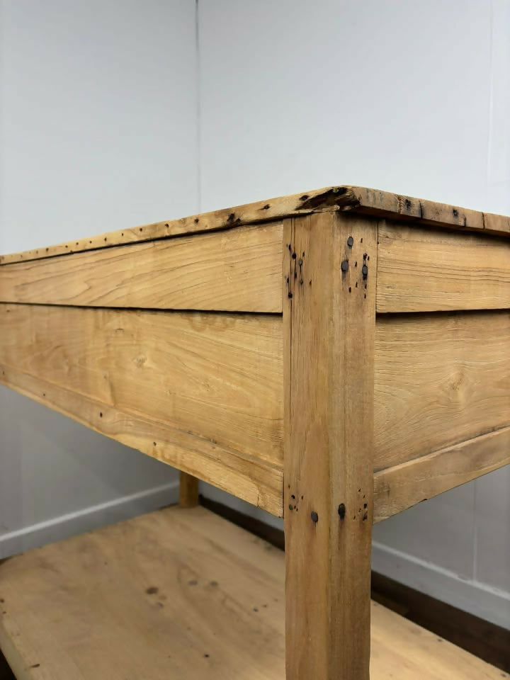 Large Vintage Indian Reclaimed Wood Kitchen Island