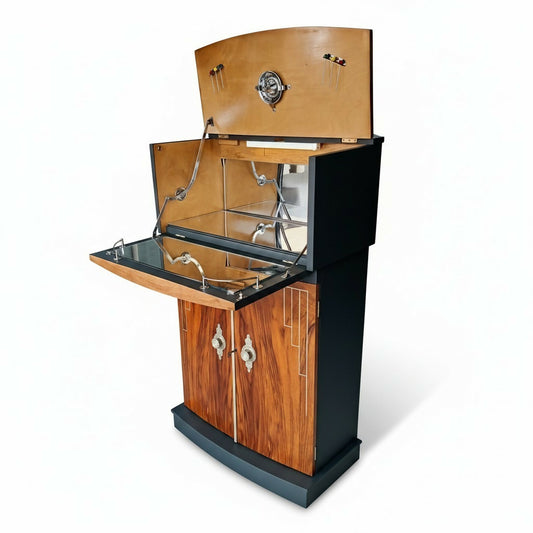 Vintage Art Deco Walnut Cocktail Cabinet