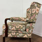 Vintage Reupholstered Floral Wingback Fireside Armchair