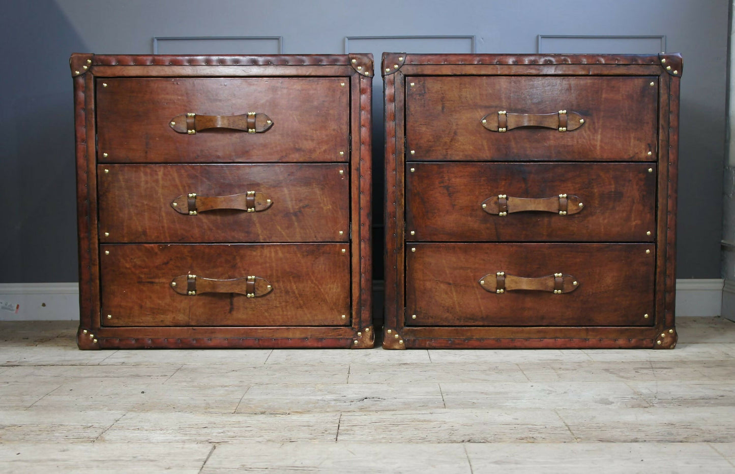 Luxury Leather Bedroom Nightstands bespoke order for julius