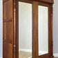 Wardrobe Antique French Oak Two Door Mirrored Carved Armoire Cabinet LOT 6153