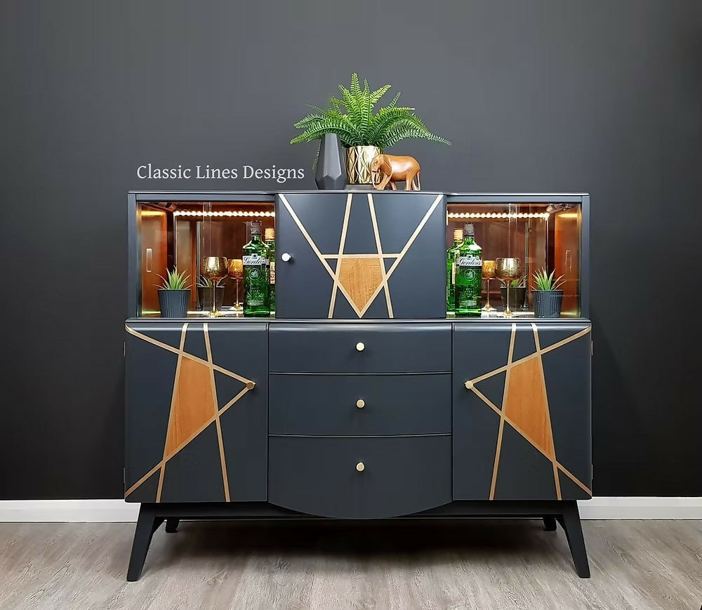 "Bergen", Mid Century Drinks Cabinet, Beautility Sideboard, Vintage.