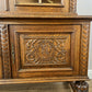 Bookcase Vintage French Oak Glazed Display Cabinet Carved Sideboard LOT 6257