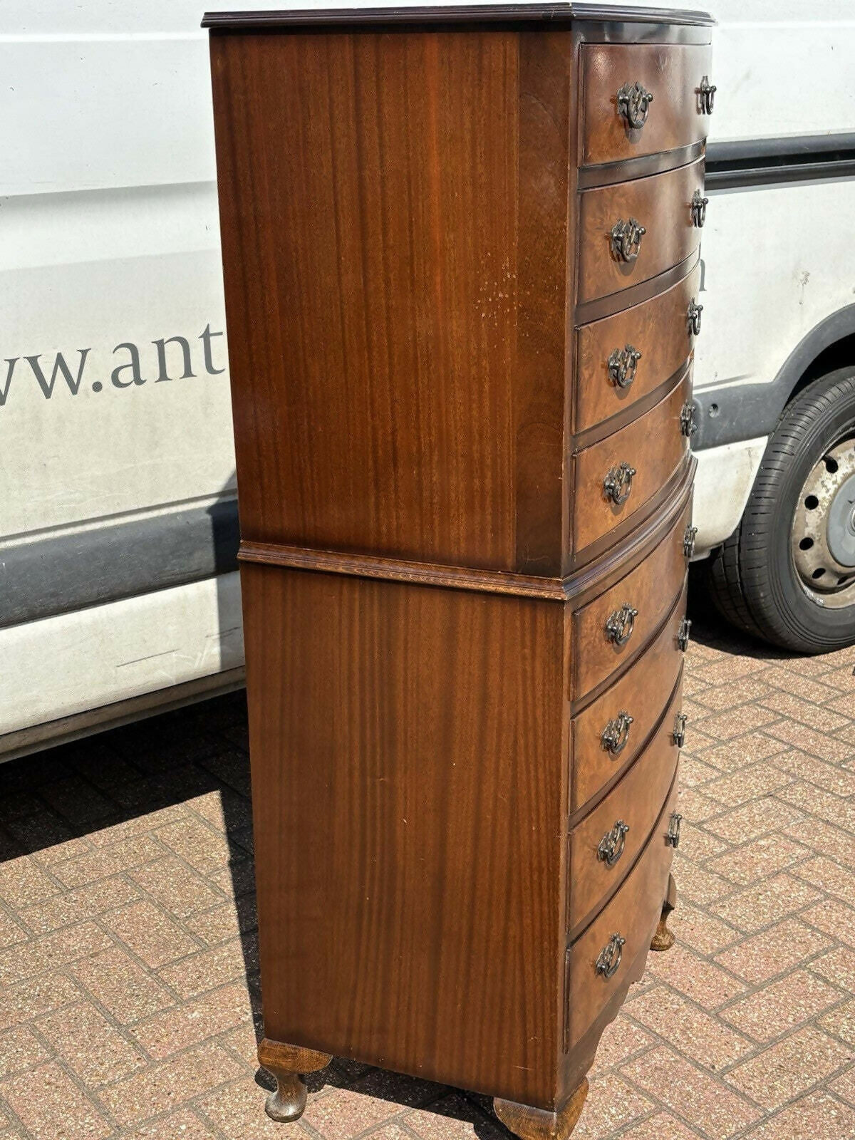 Vintage Tall Chest Of Drawers, Splits In 2 Pieces For Easier Transportation.