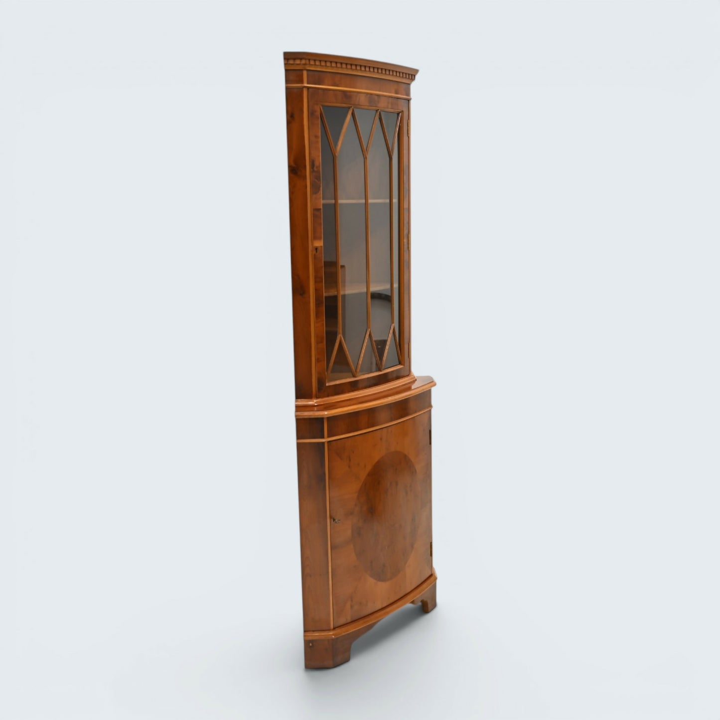 Georgian Style Corner Display Cabinet with Cupboard Glass Door FREE UK Delivery*