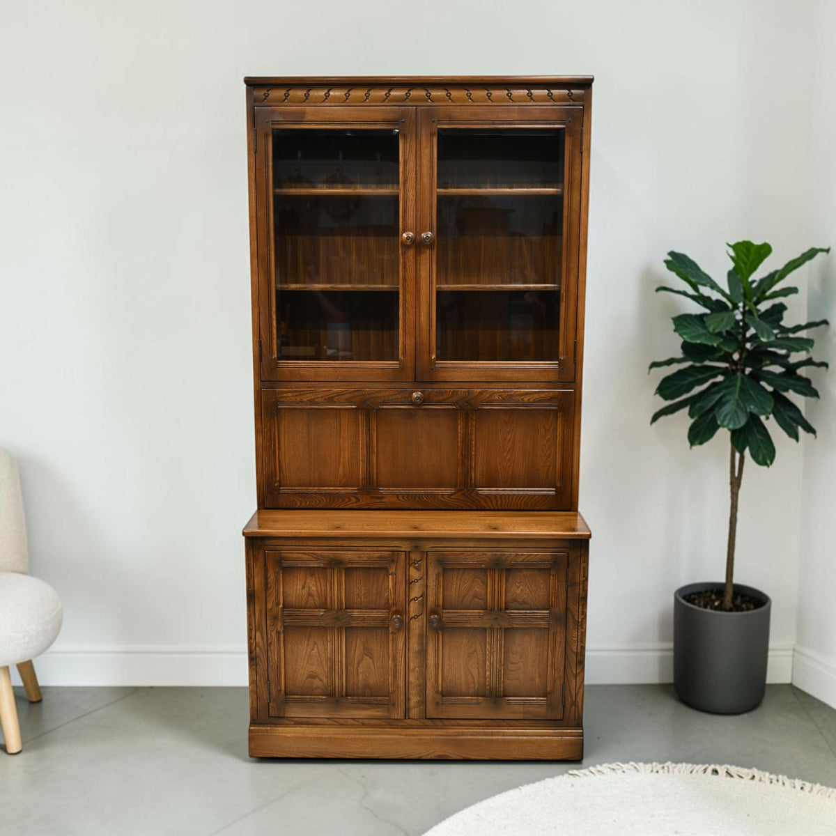 Ercol Mural Wall Unit Drinks Display Cabinets Golden Dawn FREE UK Delivery*