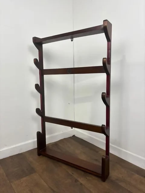 Vintage Oak Wall Mounted Gun Rack – Four Gun Holder