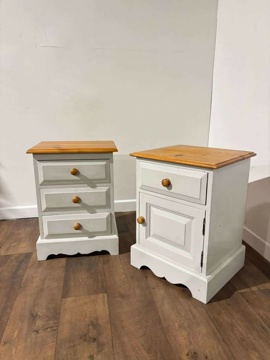 Pair Of Contemporary Painted Pine Bedside Cabinets