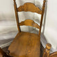Set of Six Custom Made Elm Bar Back Dining Chairs