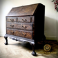 Vintage Burr Walnut Bureau Writing Desk