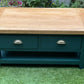 Green Coffee Table | Solid Oak Coffee Table | Hand Painted Farmhouse Coffee Table | Restored Rustic Furniture