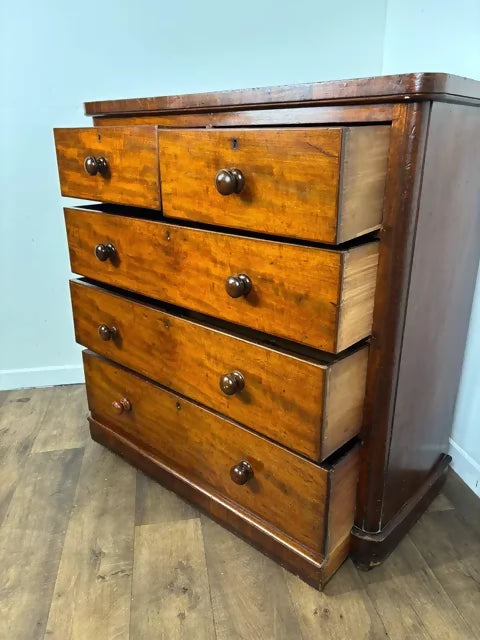 Victorian Mahogany Two Over Three Chest of Drawers