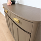 Refinished minimalist neutral taupe brown Nathan sideboard, mid century modern, tv stand, media unit, teak drinks cabinet, cocktail, console