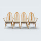 4 Ercol Swan Bow Back Dining Chairs Windsor Bow Light Finish FREE UK Delivery*