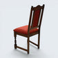 6 Old Charm Dining Chairs Burnt Red Upholstery Tudor Brown FREE UK Delivery