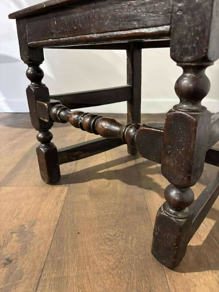 Early Georgian Oak Panel-Back Side Chair