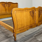Bed Antique French Louis XVI Oak Double Bed Frame Carved Headboard LOT 3662