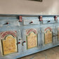 Blue hand painted vintage Sideboard /indian Sideboard