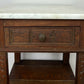 Bedside Table Antique French Marble Top Oak Cabinet Carved Cupboard LOT 6352