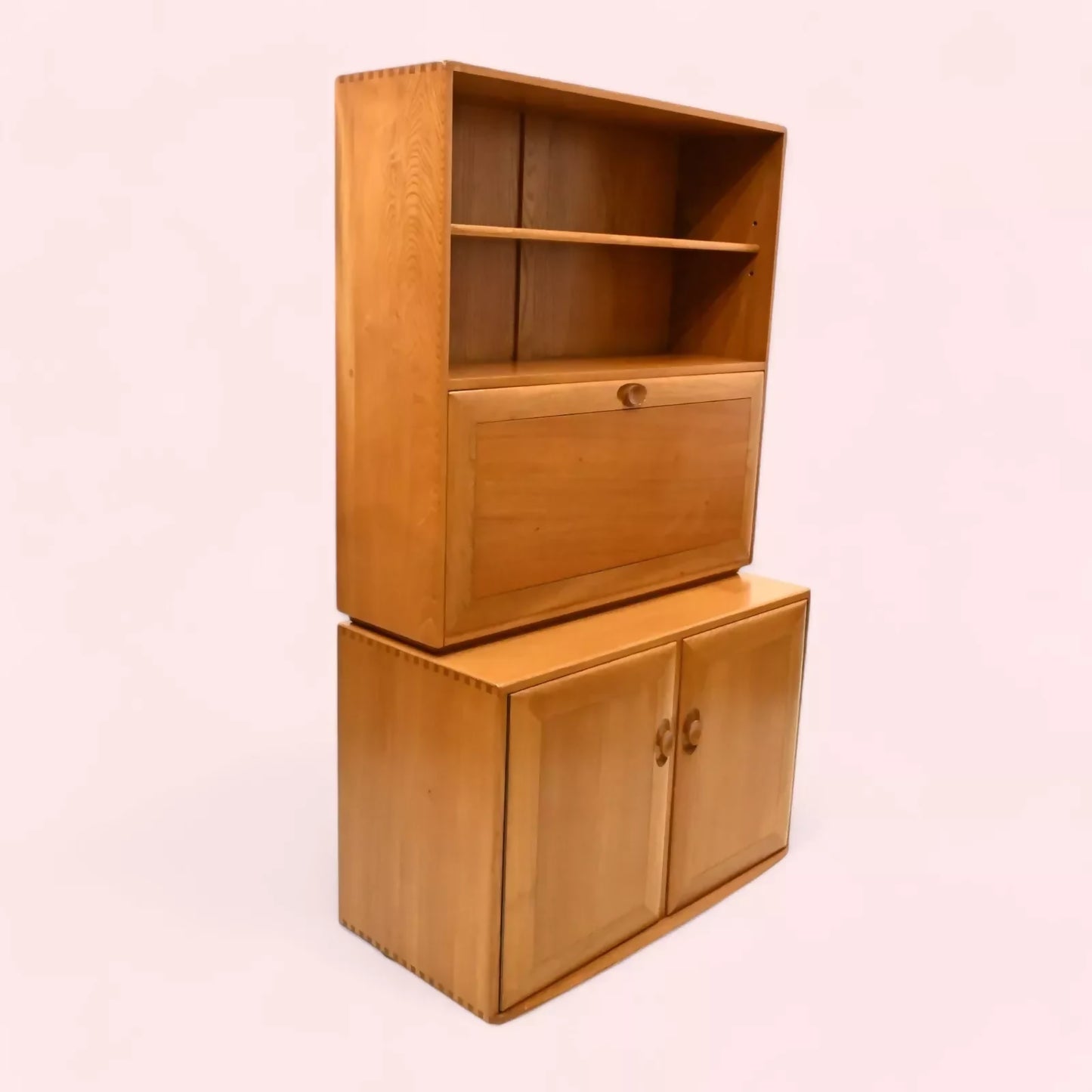 Ercol Windsor Bureau/Drinks Cabinet Double Cupboard Light FREE UK Delivery