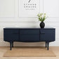 Dark Matt blue teak vintage sideboard