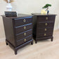 Pair of Stag Minstrel Bedside Tables Mid Century Burgundy Vintage 4 Drawer