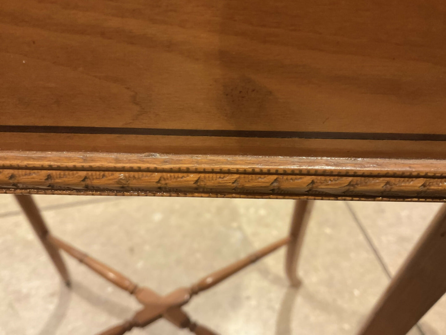 A stunning Pair of Inlaid Satinwood Georgian work tables