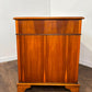 Reproduction Yew Wood Pedestal Desk with Green Leather
