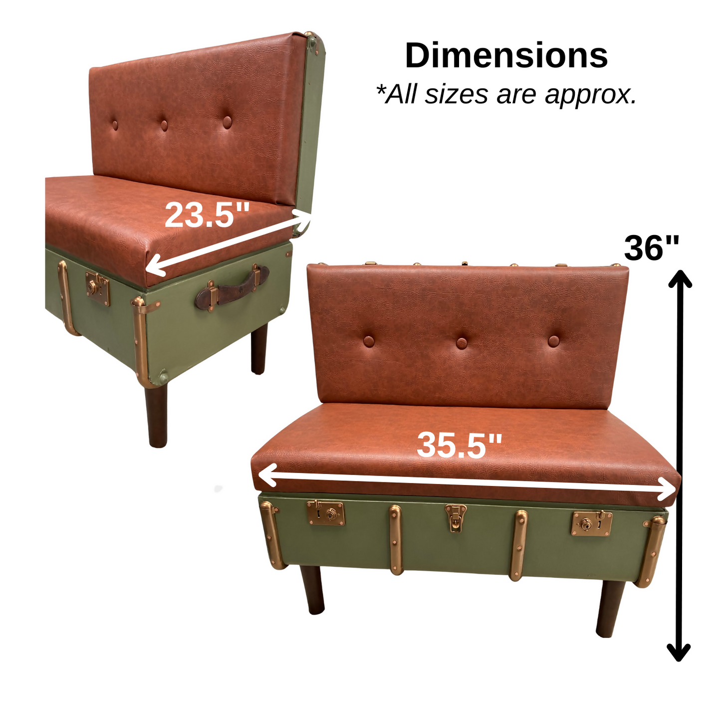 Vintage Trunk Chair - Peace
