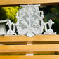 Rare White Cast Iron and Oak Garden Bench