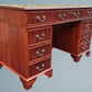 Mahogany Pedestal Writing Desk With Leather Top