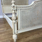Bed Vintage French King Size Bed Frame Cane Panel Carved Headboard LOT 6410