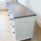 Solid pine rustic off white taupe chest of drawers merchant low boy sideboard