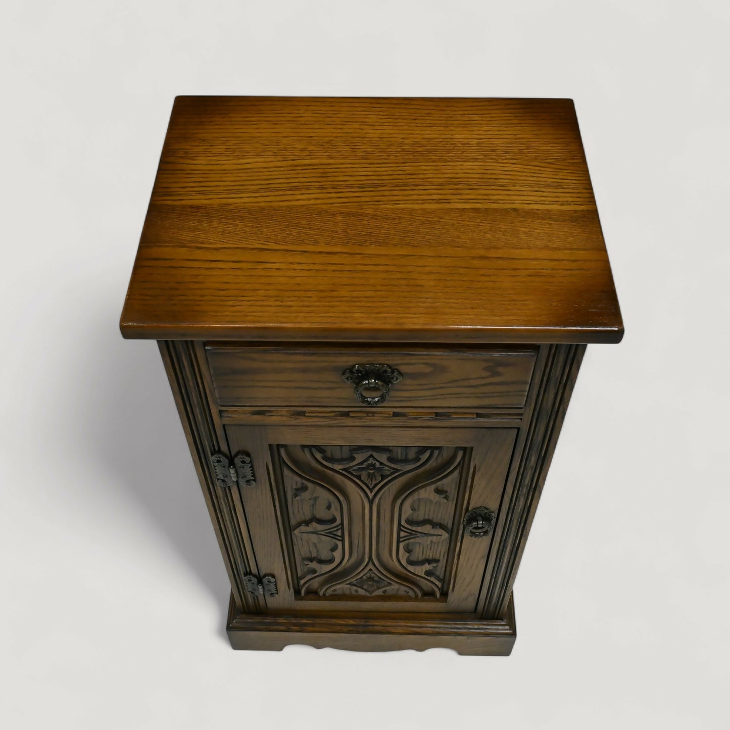 Old Charm Pedestal Cabinet Cupboard Drawer Light Oak Carved Door FREE DELIVERY. SBR10903/0409E
