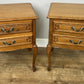Pair of Bedside Tables Vintage French Louis Oak Nightstands Cabinets LOT 6350