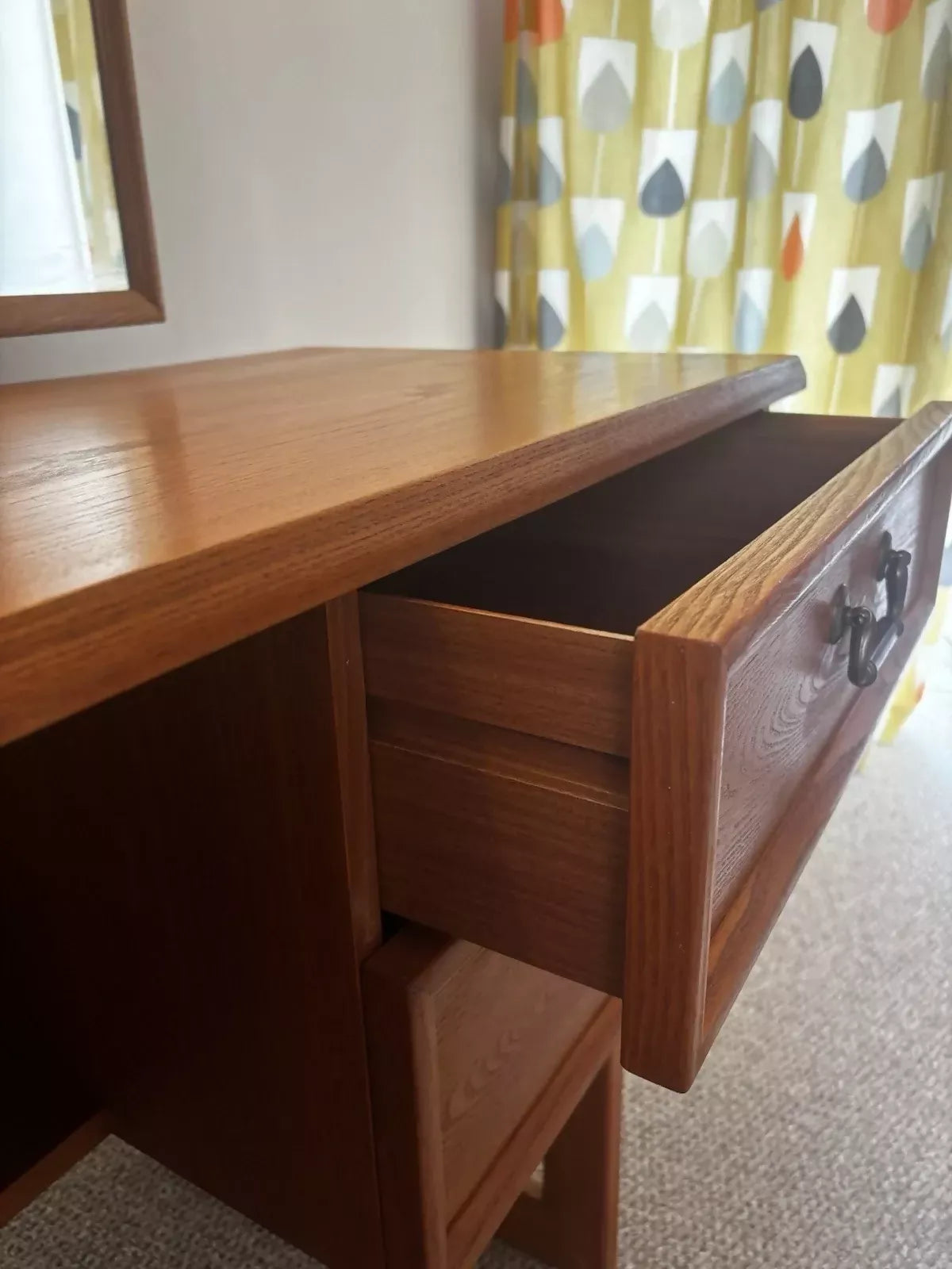 Mid Century G Plan Teak Dressing Table Desk: Vintage Danish Style Vanity Console