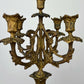 Candelabra Antique French Style Brass Marble Five Arm Candle Holder LOT 6488
