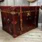 English handmade vintage luxury leather trunk - storage chest - rustic style