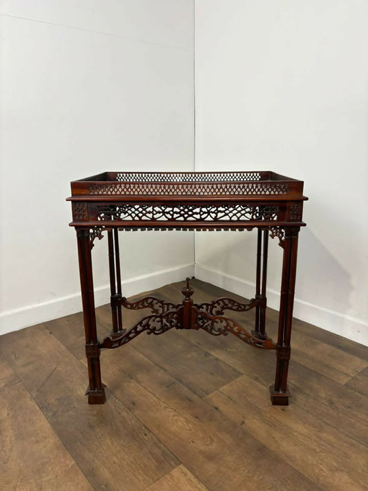 Reproduction Mahogany Chippendale Style Silver Table